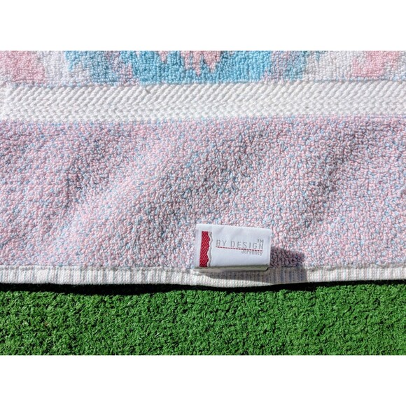 VTG JCPenny Color Forum 1980s Pink & Blue Aurora Hand & Body 2Pc Towel Set EUC - Picture 4 of 5